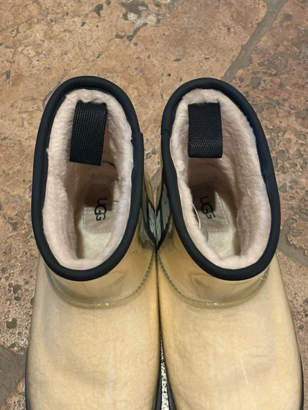 UGG Women Clear Classic Mini Waterproof Rain Boots Size 7